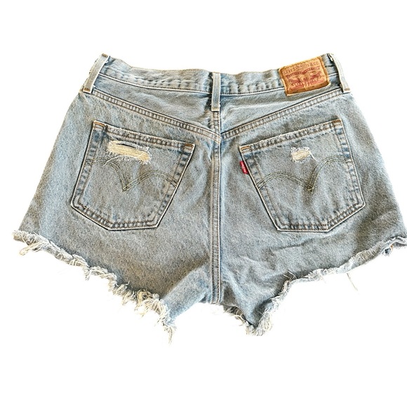 Levi's Distressed 501 Original Button-Fly Jean Shorts Size 29 - Picture 4 of 8